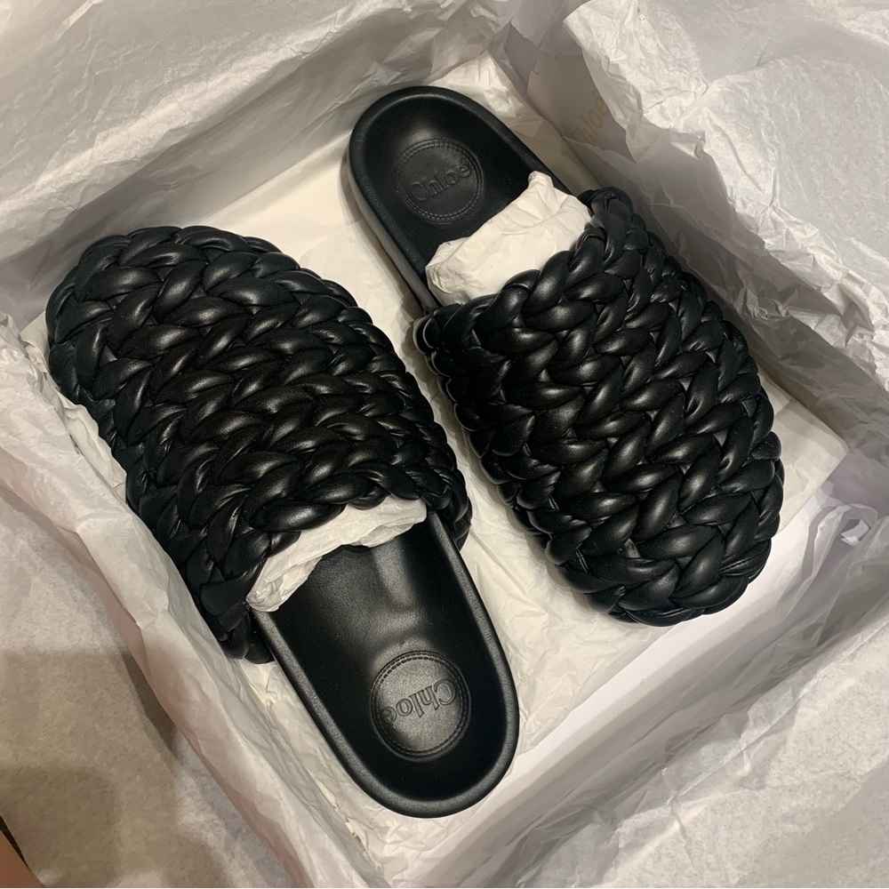 Chloe Kacey Slipper Mules Braided Leather
